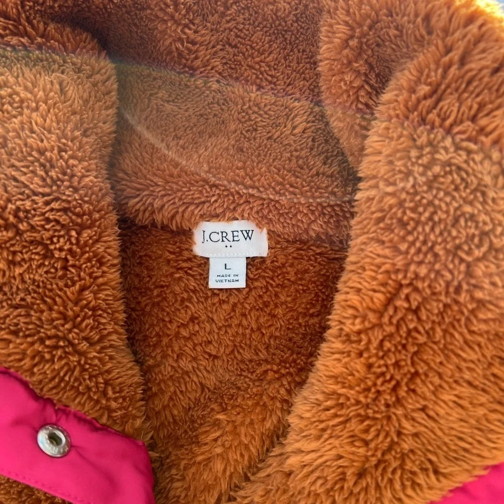 J. Crew Brown Fleece with Pink Trim​​